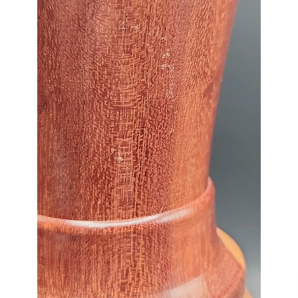 Vintage Artisan Handcrafted Hand turned‎ Two Toned Wooden Bud Vase 9